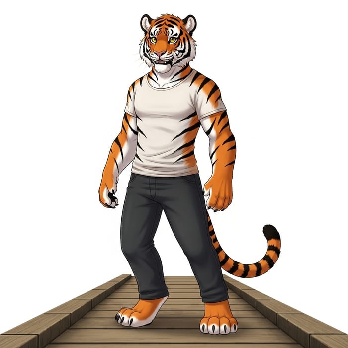 Young Tiger: A Furry Anthropomorphic Wonder