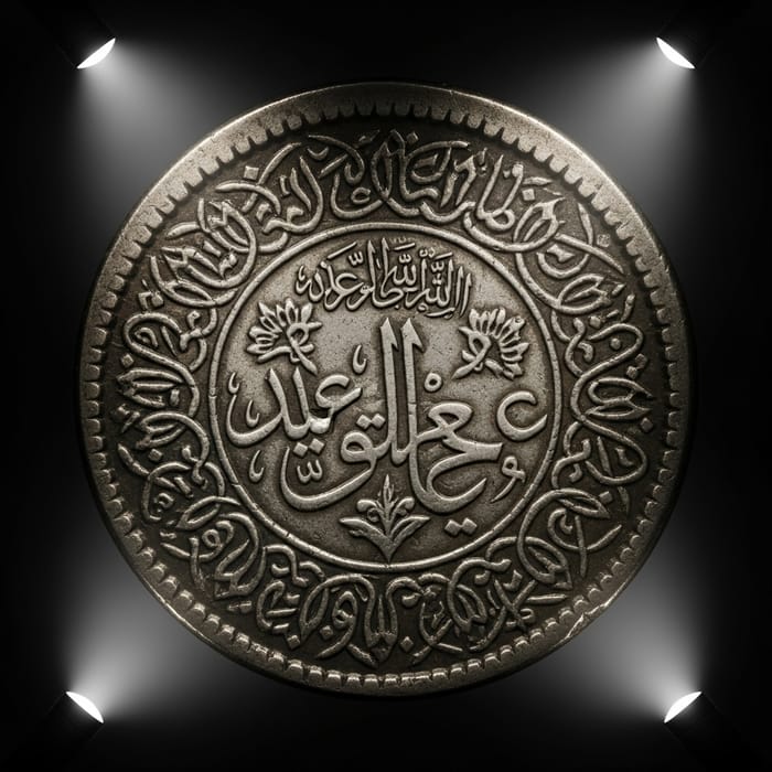 Ancient Islamic Coin | Intricate Calligraphy & Geometric Patterns Ancient Islamic Coin | Intricate Calligraphy & Geometric Patterns