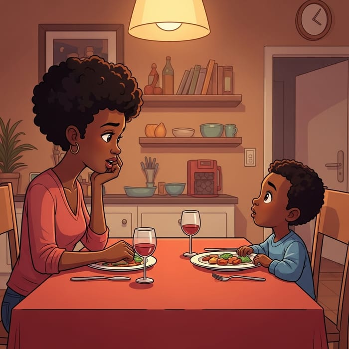 Heartfelt Talk: Black Mother's Serious Conversation with 5-Year-Old Son Heartfelt Talk: Black Mother's Serious Conversation with 5-Year-Old Son