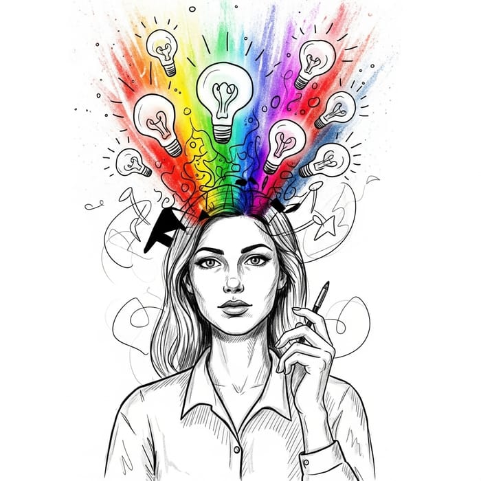 Vector Illustration of Entrepreneur in Doodle Style with Intense Color