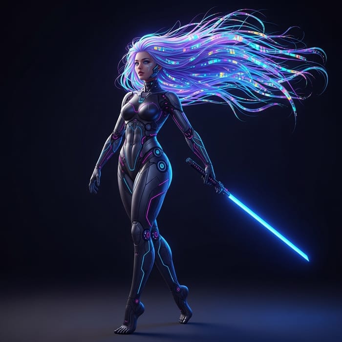 Mesmerizing Cyber Saber Cyberpunk Woman in 8K Ultra HD Mesmerizing Cyber Saber Cyberpunk Woman in 8K Ultra HD