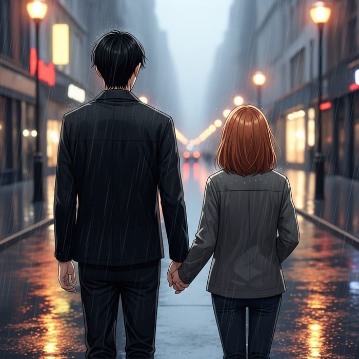 Romantic Rainy Day Walk | Couple Enjoying Rain Together