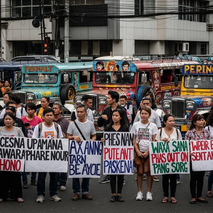Protest Against Jeepney Phase Out in the Philippines