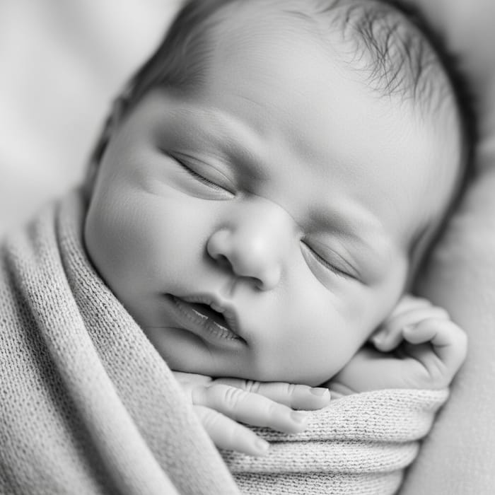 Neonato che dorme beato - Black and White Image Neonato che dorme beato - Black and White Image