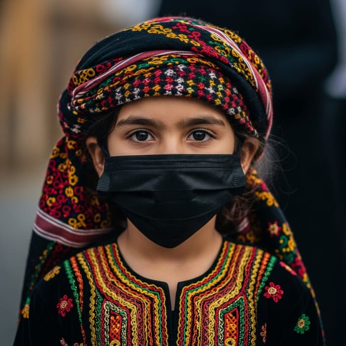 Resilient Afghan Girl in Traditional Attire | Strength & Beauty