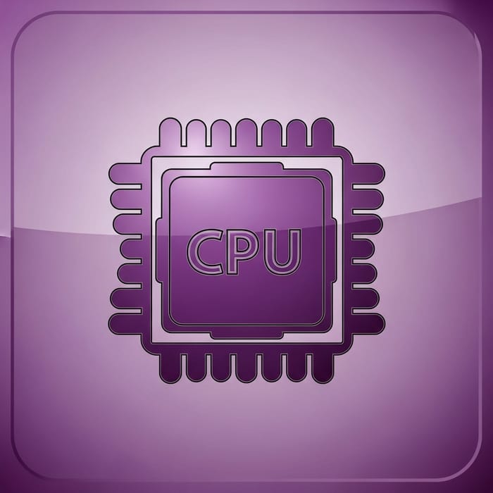 Shiny Deep Purple CPU Icon Design Shiny Deep Purple CPU Icon Design