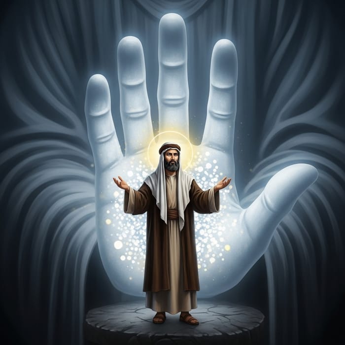 Divine Saint Embraced by God's Hands