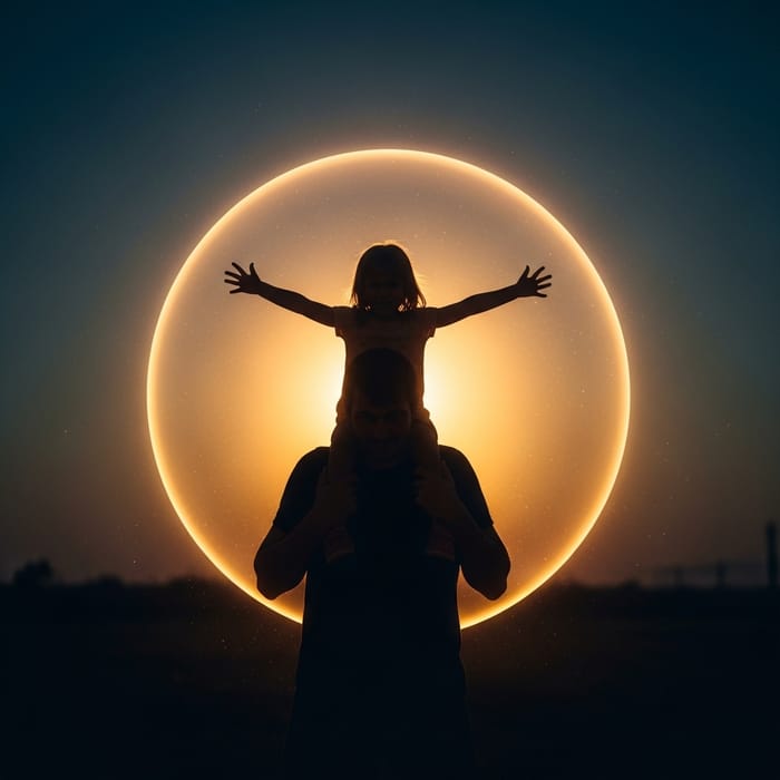 Father's Golden Light Protection for Joyful Daughter Father's Golden Light Protection for Joyful Daughter