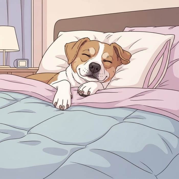 Peaceful Dog Nap on Cozy Bed | Serene Moment of Rest