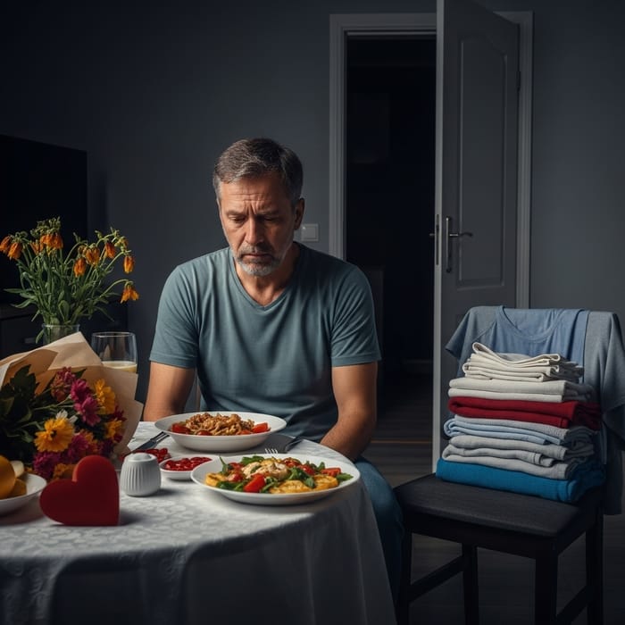 Heartbroken Man Left by Partner | Symbolic Loss of Relationship Heartbroken Man Left by Partner | Symbolic Loss of Relationship