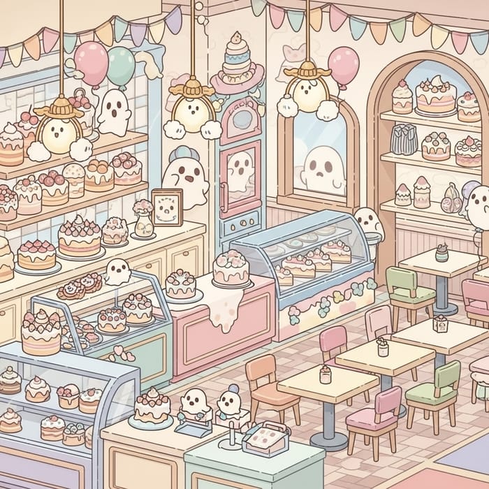 Aesthetic Ghost Pastry & Cake Cafe | Birthday Venue in 2D Aesthetic Ghost Pastry & Cake Cafe | Birthday Venue in 2D