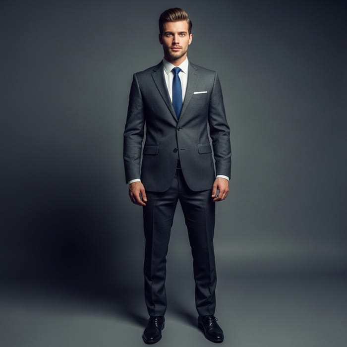 Handsome Caucasian Man in Stylish Professional Attire