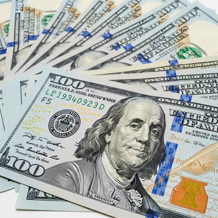 Stunning Close-Up of Fresh Dollar Bills Stunning Close-Up of Fresh Dollar Bills