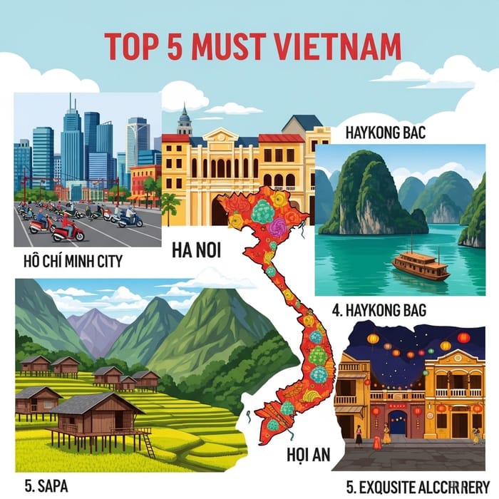 Top 5 Must-See Places in Vietnam Top 5 Must-See Places in Vietnam