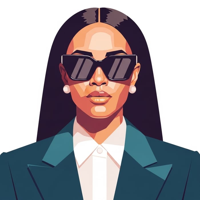 Modern Geometric Female Influencer Portrait in Three Colors | Captivating Aura
