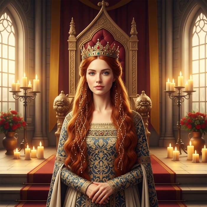 Red Hair Medieval Queen | Royalty of Elegance in Ancient Times