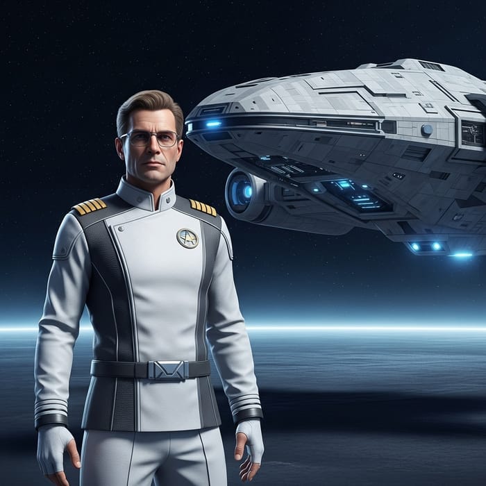 White Futuristic Starship Captain | Space Explorer White Futuristic Starship Captain | Space Explorer
