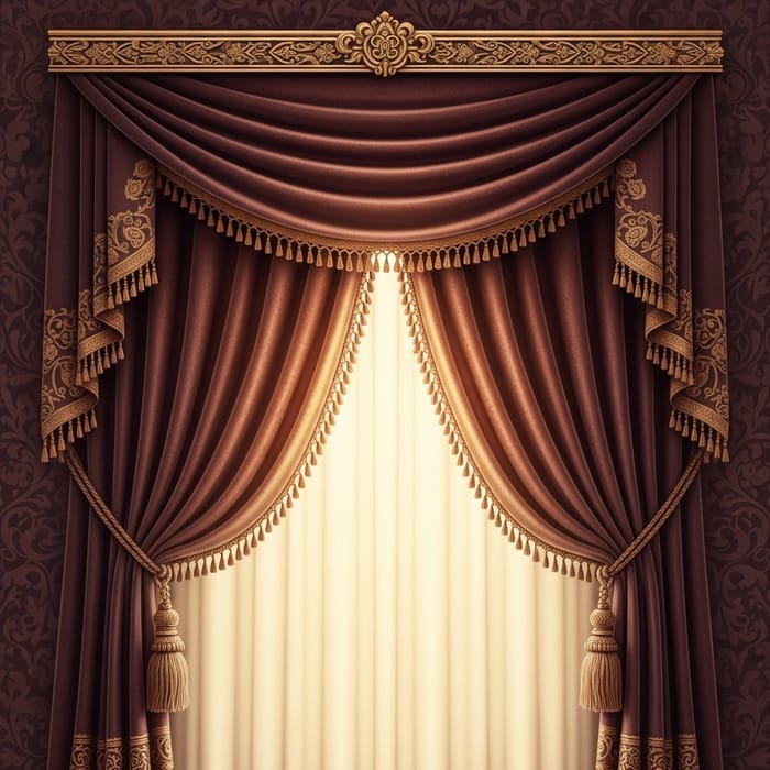 Elegant Curtain Clipart - Luxurious Velvet Drapery Design Elegant Curtain Clipart - Luxurious Velvet Drapery Design