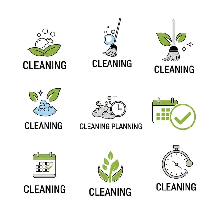 Creative Minimal Non Profit Cleaning & Planning Logos in Vector Creative Minimal Non Profit Cleaning & Planning Logos in Vector