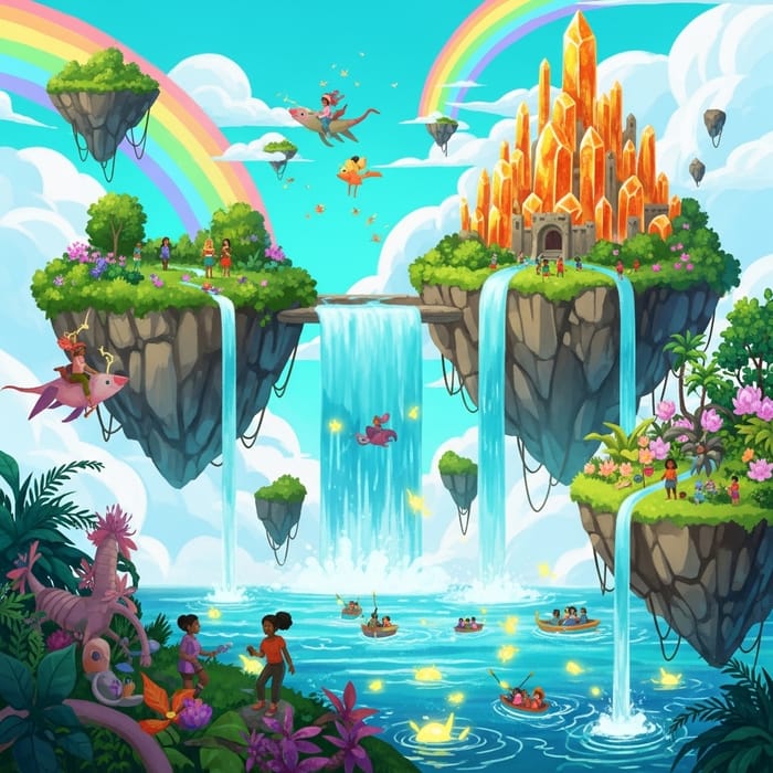 Detailed Fantasy World Artwork for Art School - A3 Poster Detailed Fantasy World Artwork for Art School - A3 Poster