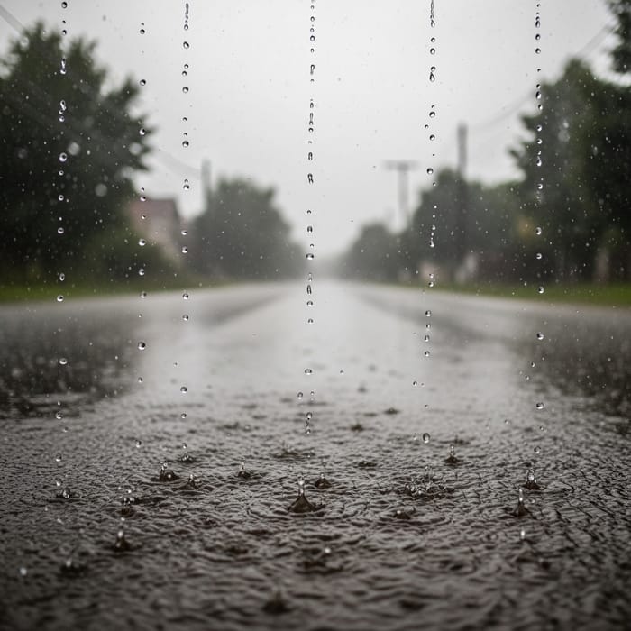 Moody Rainfall: From Sky to Road Scene Moody Rainfall: From Sky to Road Scene