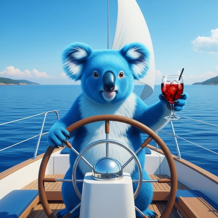 Blue Koala Sailing in Mediterranean with Yacht Sipping Calimocho