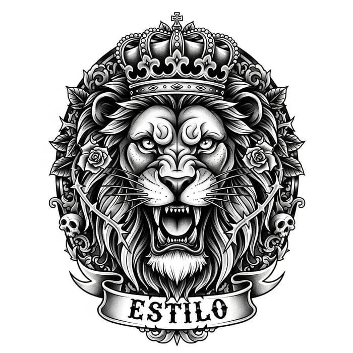 Chicano Lion Tattoo Design - Majestic Lion Inked with Chicano Style