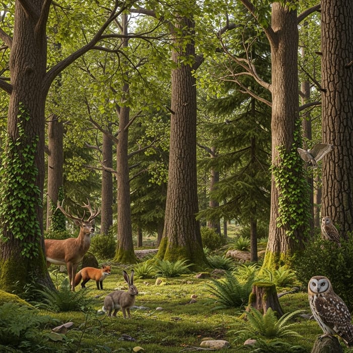 Wild Animals in Tranduil Forest - Ancient Trees, Nature Beauty Wild Animals in Tranduil Forest - Ancient Trees, Nature Beauty