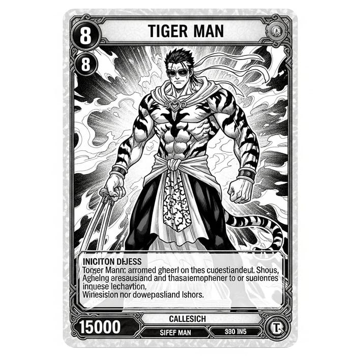 Tiger Man Manga Character - Exclusive Trading Card Art Tiger Man Manga Character - Exclusive Trading Card Art