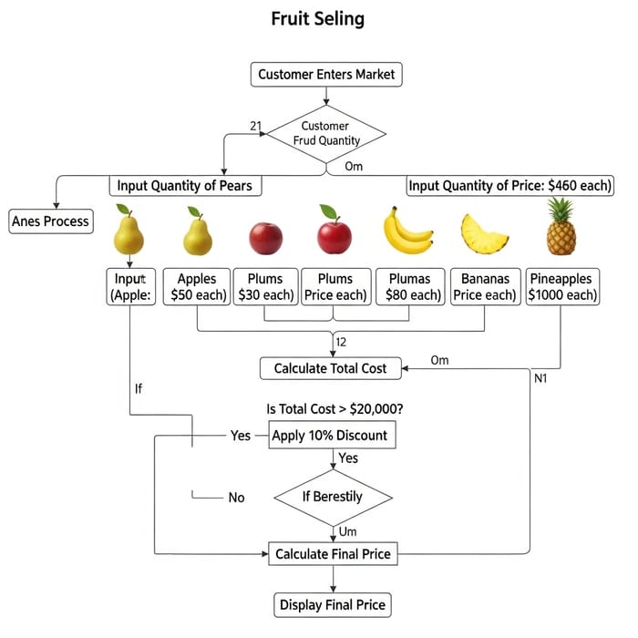Fruit Market Pricing: Customer Payment & Discounts Calculator Fruit Market Pricing: Customer Payment & Discounts Calculator
