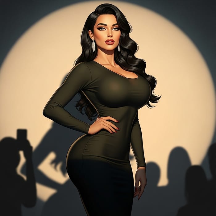 Kim Kardashian in Stunning Form-Fitting Dress