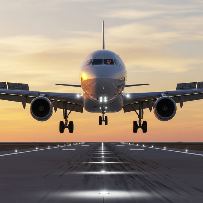 Beautiful Airplane Landing Scene | Sunset Aviation View Beautiful Airplane Landing Scene | Sunset Aviation View