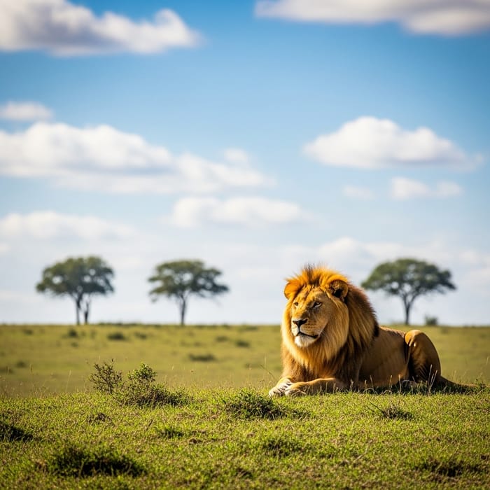 Majestic Lion in Nature | Natural Landscape View Majestic Lion in Nature | Natural Landscape View