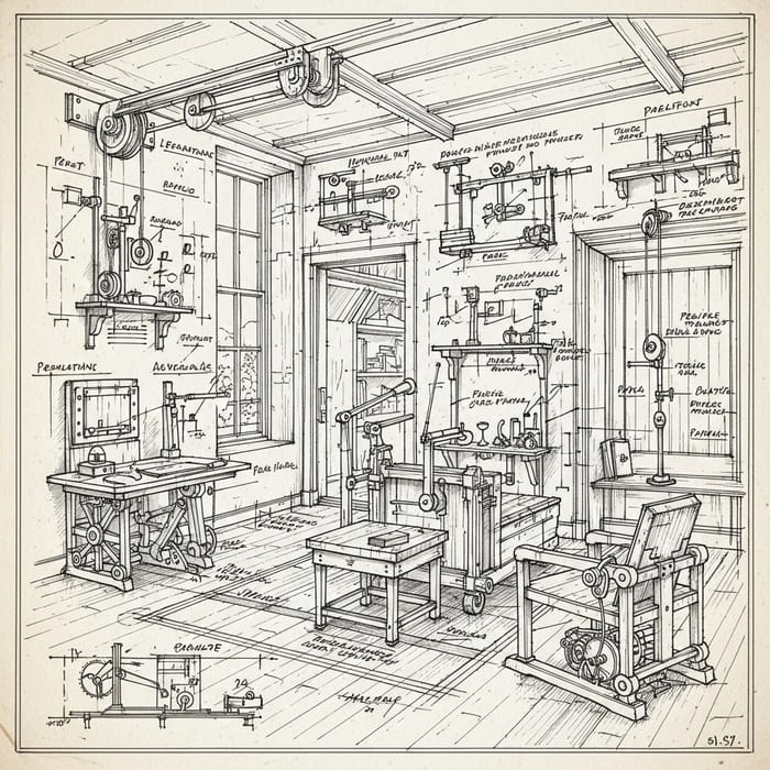 Leonardo's Design Influence: Interior Inspired by Inventive Drawings