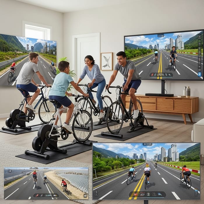 Family Home Trainer Bike Race: Virtual Fun for All Ages Family Home Trainer Bike Race: Virtual Fun for All Ages