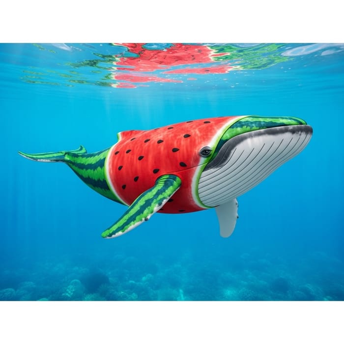 Whimsical Whale in Watermelon Costume