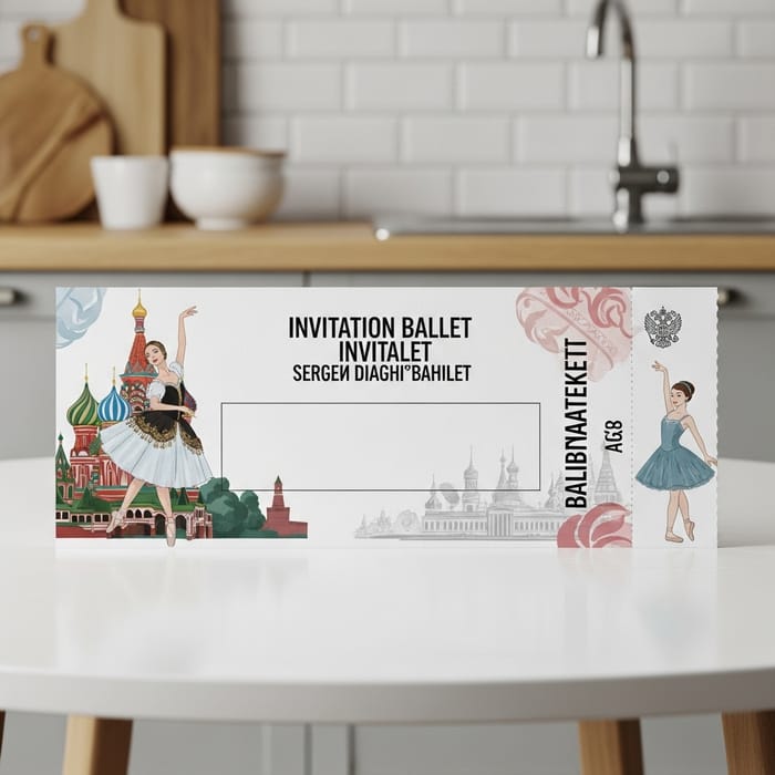 Russian Ballet Poster: Traditional & Modern Fusion in Minimalist Style