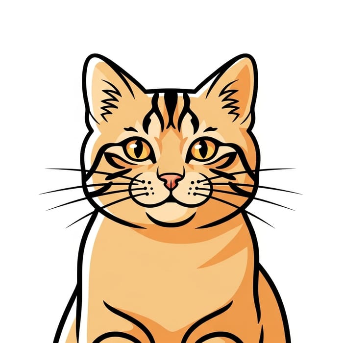 Simple & Bold Cat Illustration in Flat Style