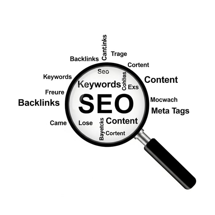 SEO in Minimalist Style | Concept, Words, Clean Design