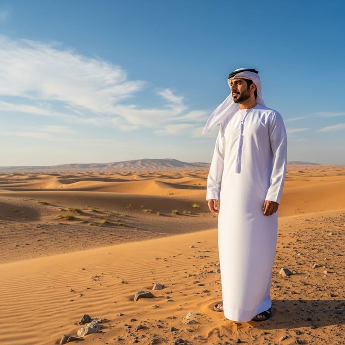 Middle Eastern Man in Traditional Clothing