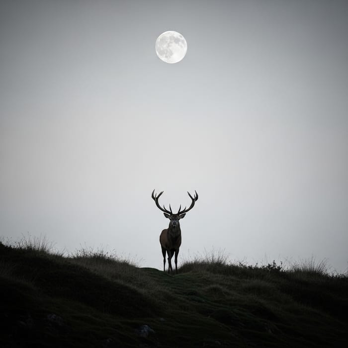 Majestic Stag in Moonlight | Nature's Beauty Majestic Stag in Moonlight | Nature's Beauty