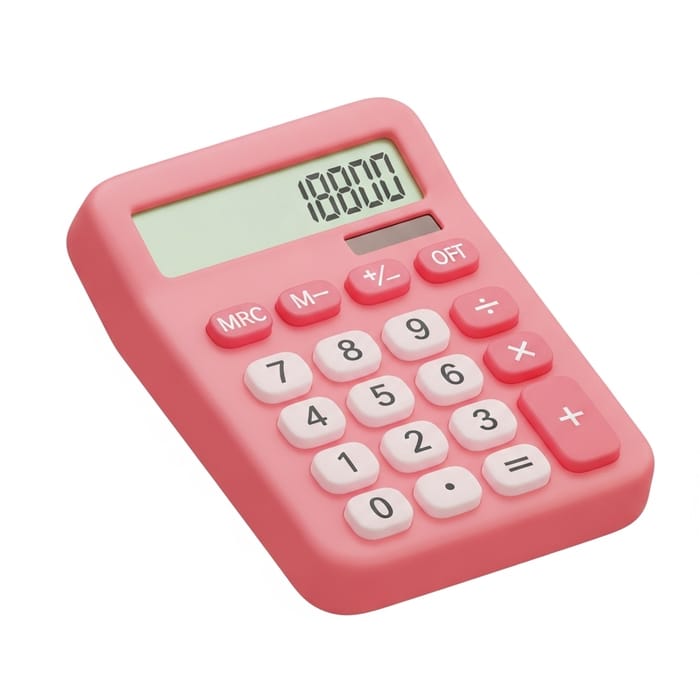 Pink Electronic Accounting Calculator Icon - 3D Pop Cute Design Pink Electronic Accounting Calculator Icon - 3D Pop Cute Design