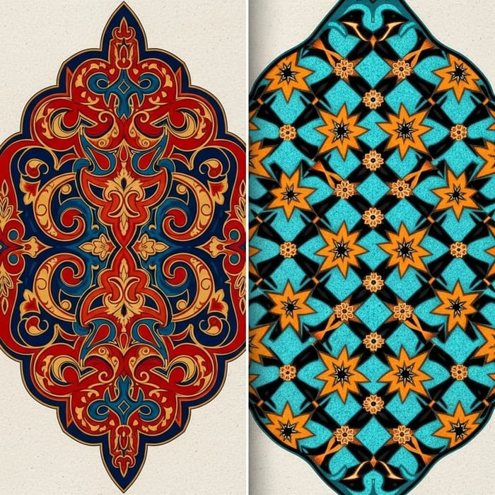 Kazakh-Inspired Geometric Patterns: Intricate Designs Kazakh-Inspired Geometric Patterns: Intricate Designs