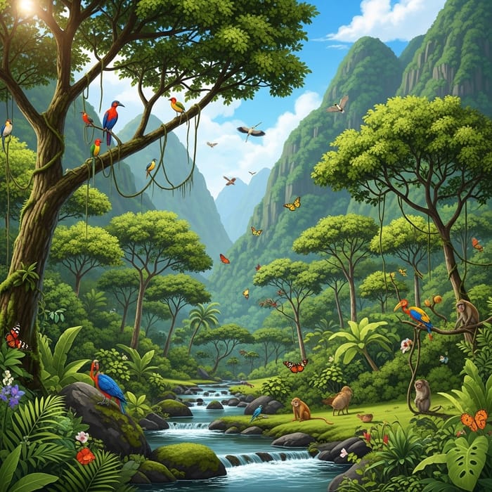 Tropical Highlands Scenery: Biodiversity & lush vegetation