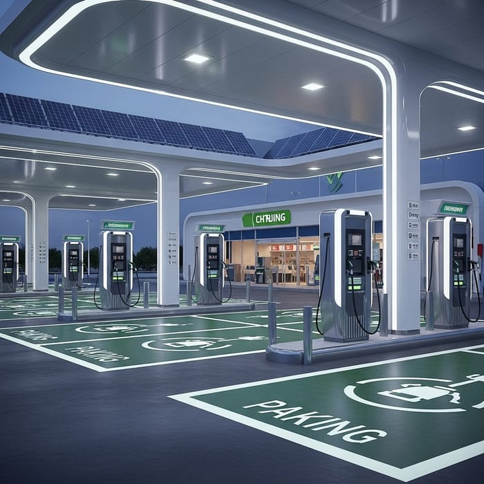 Future-Ready Petrol Station with EV Charging | Energy Age Vision Future-Ready Petrol Station with EV Charging | Energy Age Vision