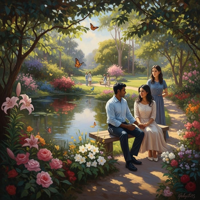 Create a Harmonious Relationship with South Asian and Hispanic Couple in Botanical Garden Create a Harmonious Relationship with South Asian and Hispanic Couple in Botanical Garden