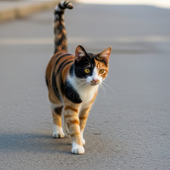 Realistic Three-Colored Cat in Tashkent Realistic Three-Colored Cat in Tashkent