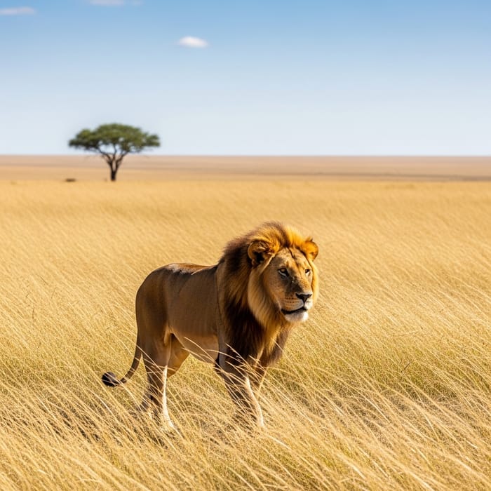 Majestic Lion in Vast Savanna | King of the Plains Majestic Lion in Vast Savanna | King of the Plains