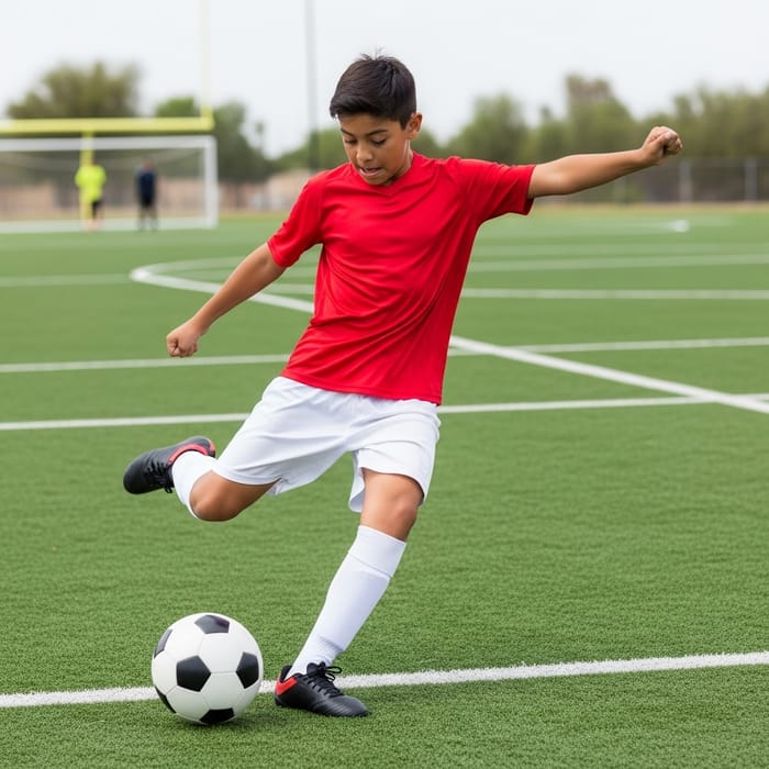 Exciting Soccer Play by a Young Boy Exciting Soccer Play by a Young Boy