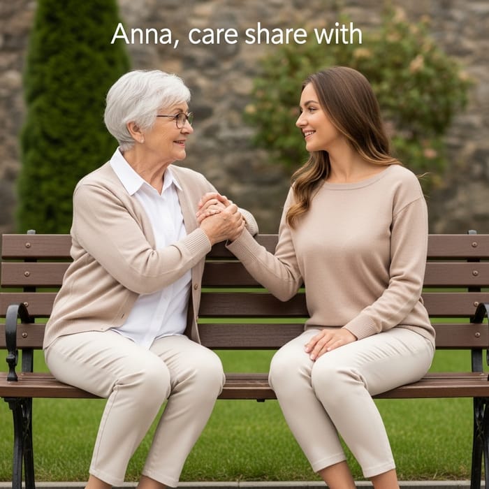 Anna's Gentle Request to Share a Bench with Mia Anna's Gentle Request to Share a Bench with Mia